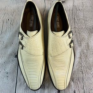 Stacy Adams Kasimir Ivory Alligator/Ostrich Print Shoes Size 10 M